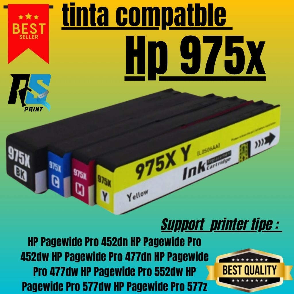 Tinta Catridge Compatible HP 975X  For HP Pagewide Pro 452dn HP , 452dw , 477dn , 477dw , 552dw , 57
