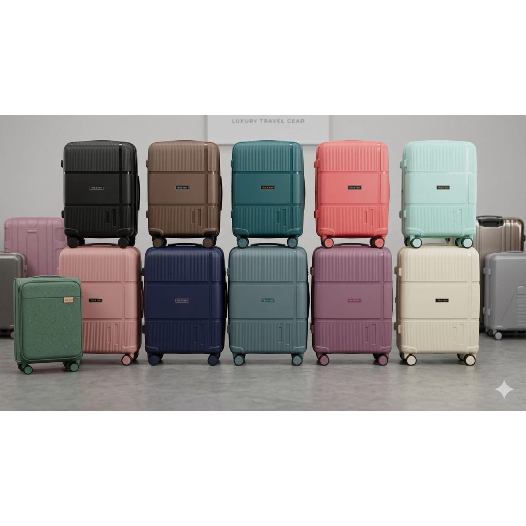 Koper hardcase PP ( poly polyene) polo villa ukuran 24 anti pecah tahan air Roda 360 Rotasi