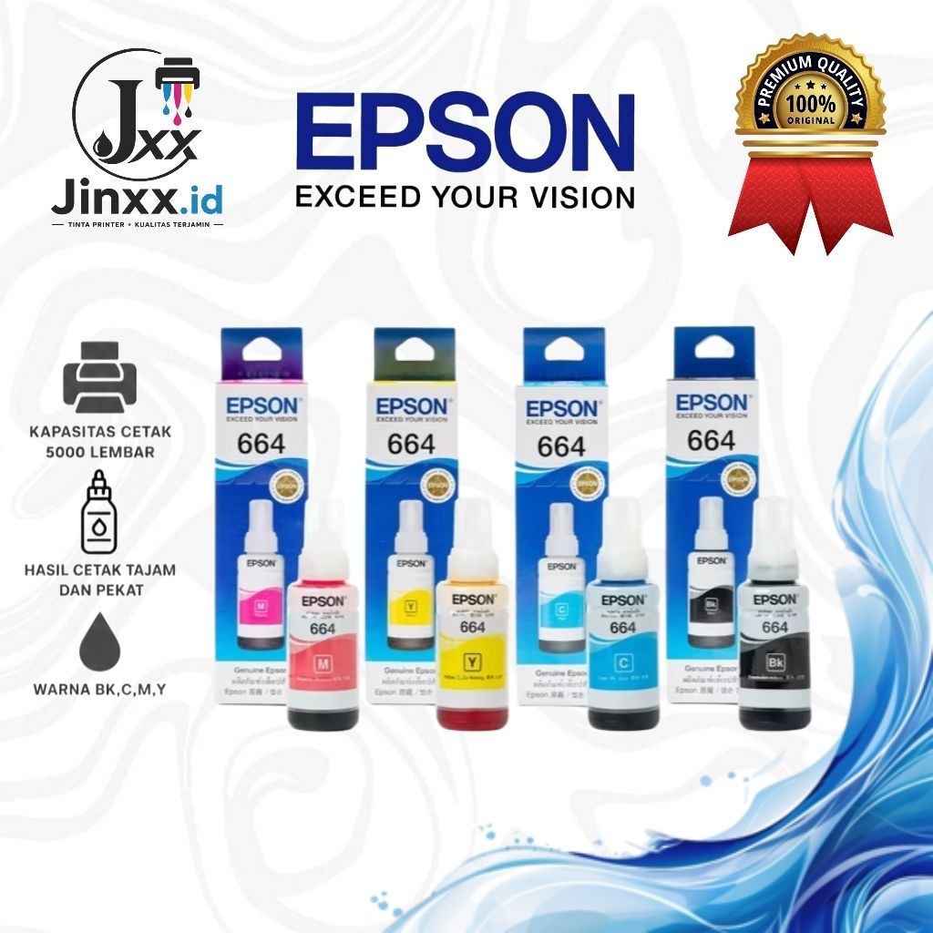 EPSON Tinta 664 Printer L360 L220 L350 L120 L121 Original