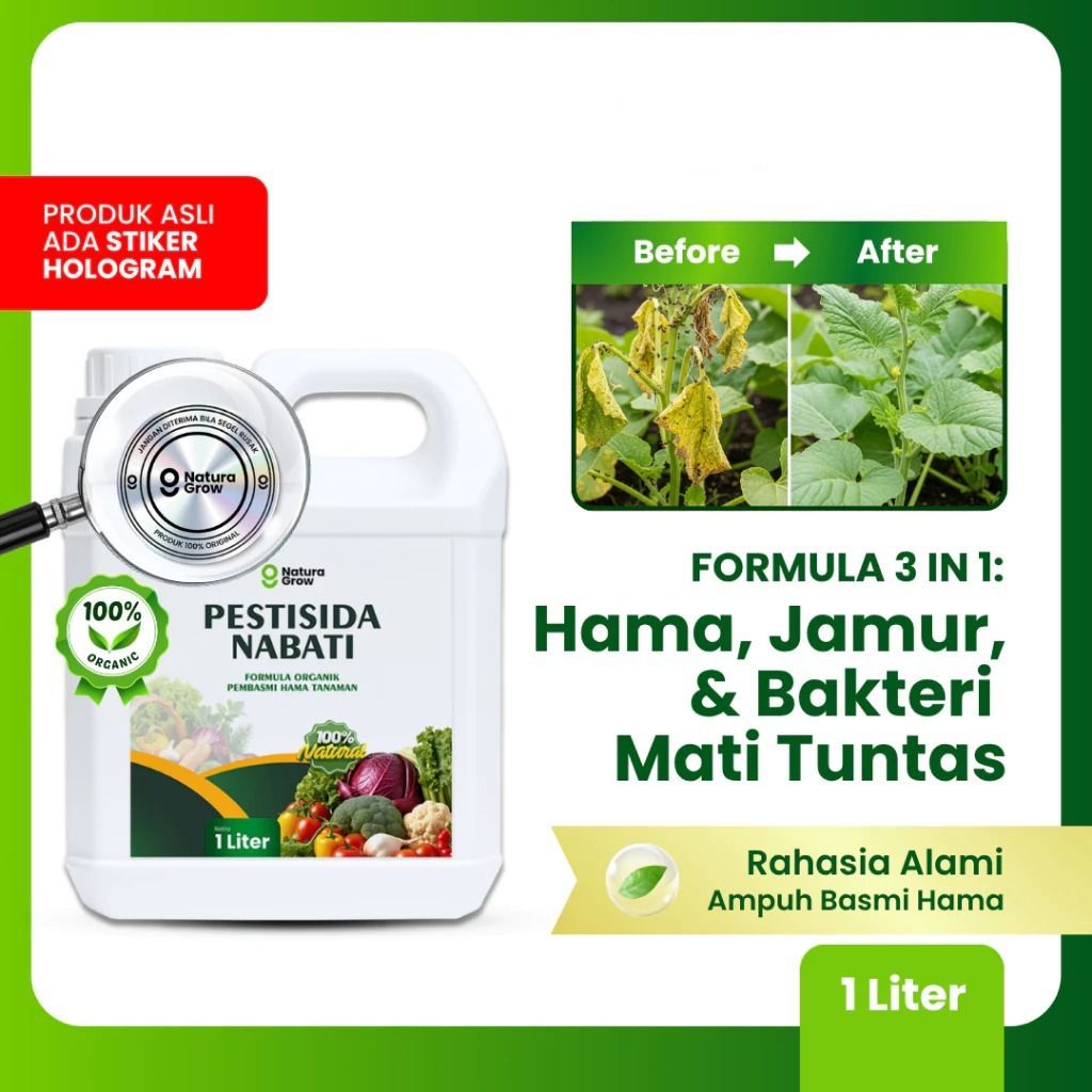 Pestisida Nabati Organik 1 Liter - Insektisida, Fungisida, Bakterisida