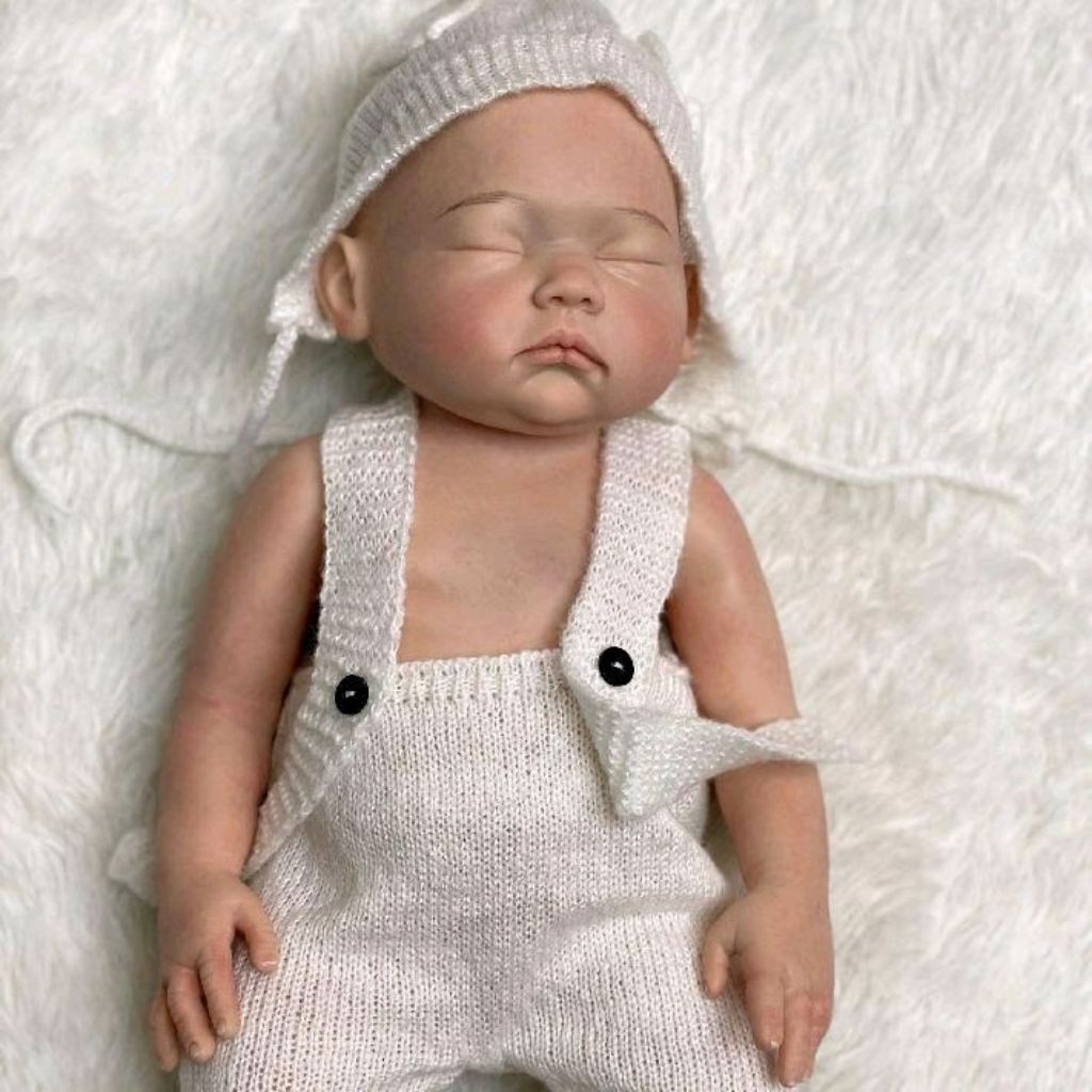 Boneka bayi real menyerupai asli full silikon lembut solid / 18 inch full silicone realistis sleepin