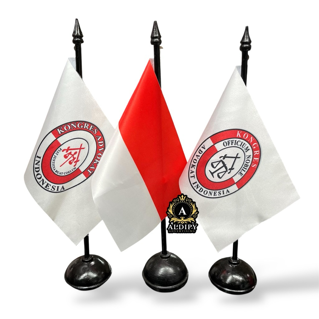 Bendera KAI Bendera Advokat , Indonesi + Tiang Kayu Meja