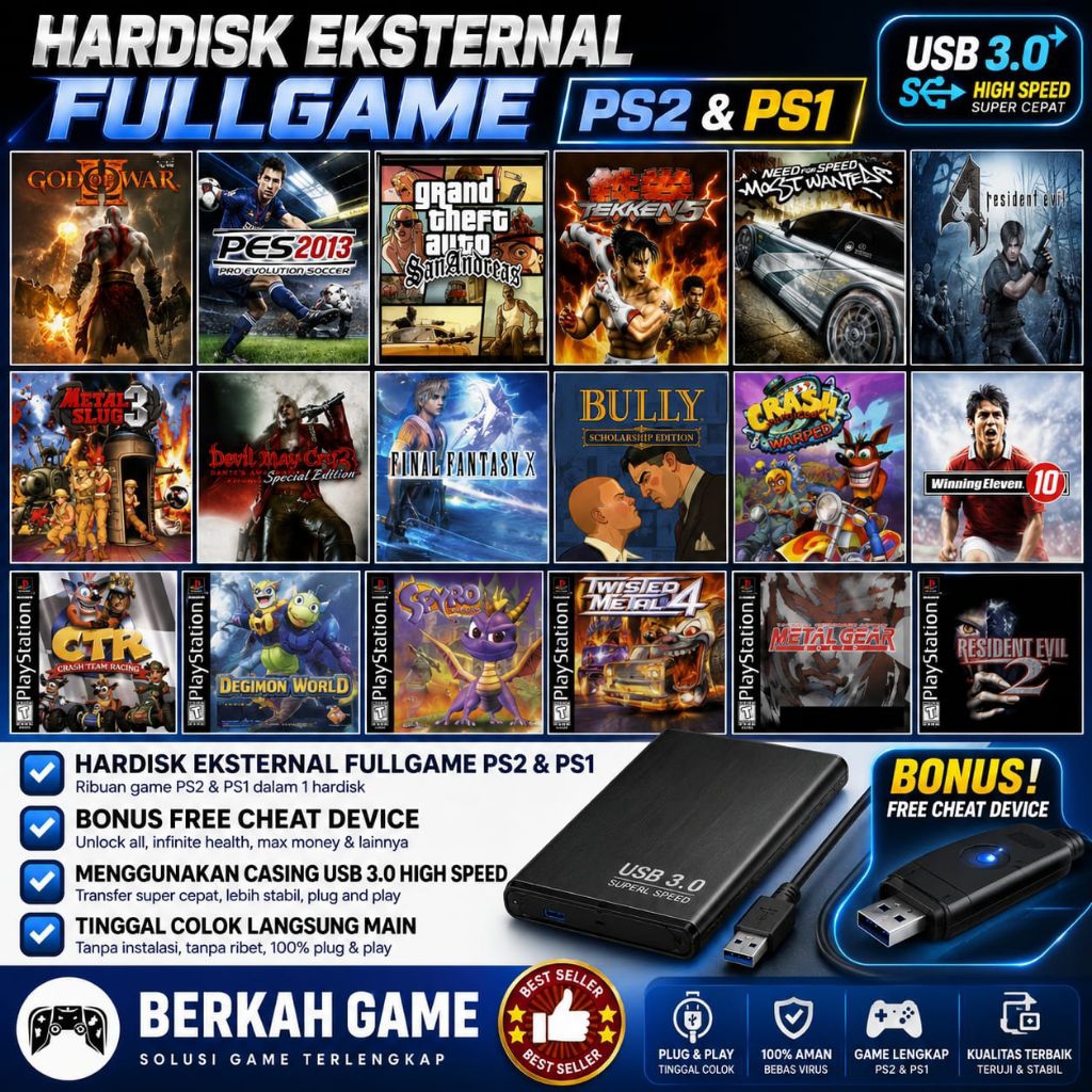 hardisk exsternal full game PS2 dan PS1