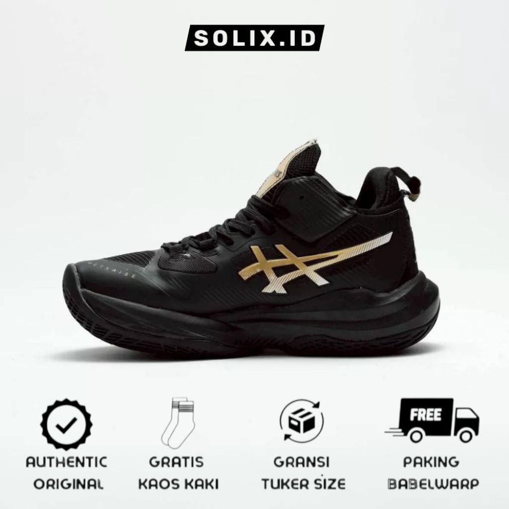 Sepatu Volly ball Asics Metarise 2 Black Gold