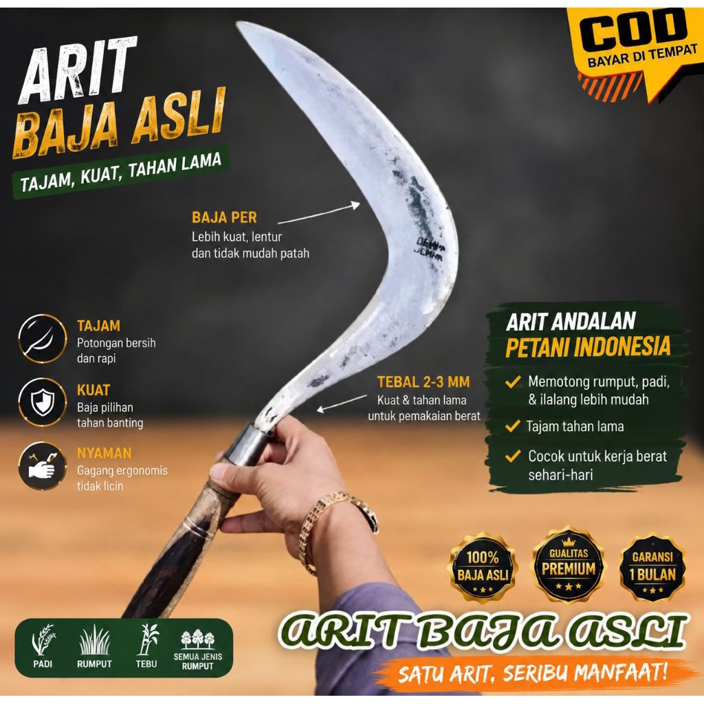 Sabit Model Jawa Baja Asli – Tajam, Kuat & Tahan Lama