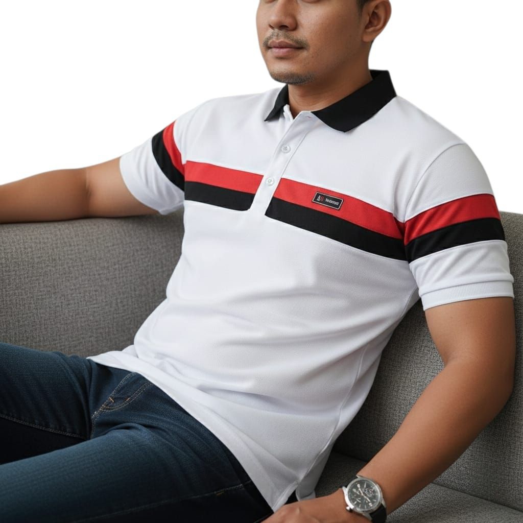KAOS BERKERAH PRIA LENGAN PENDEK MODEL KOMBINASI KEKINIAN BAJU COWOK KERAH TSHIRT STLE KOREA
