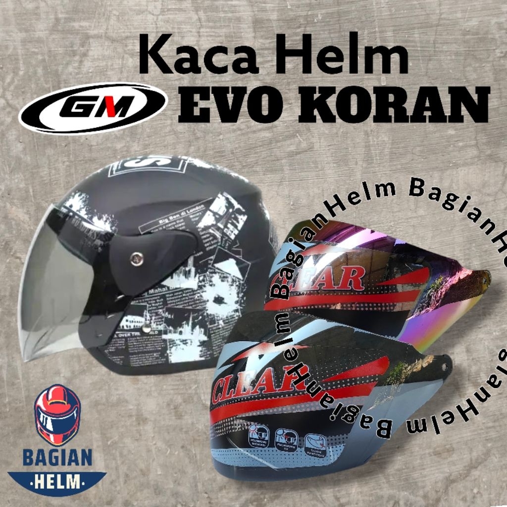 BAGIANHELM Kaca Helm GM EVO KORAN Visor Helm EVOLINE Motif Koran