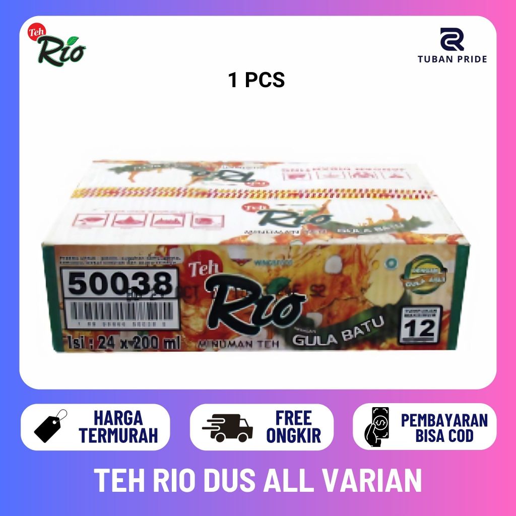 [TP] 1 DUS ISI 24 PCS Teh Rio Minuman Teh Original Madu Gula Batu 24 x 180ml Teh Gelas Rio