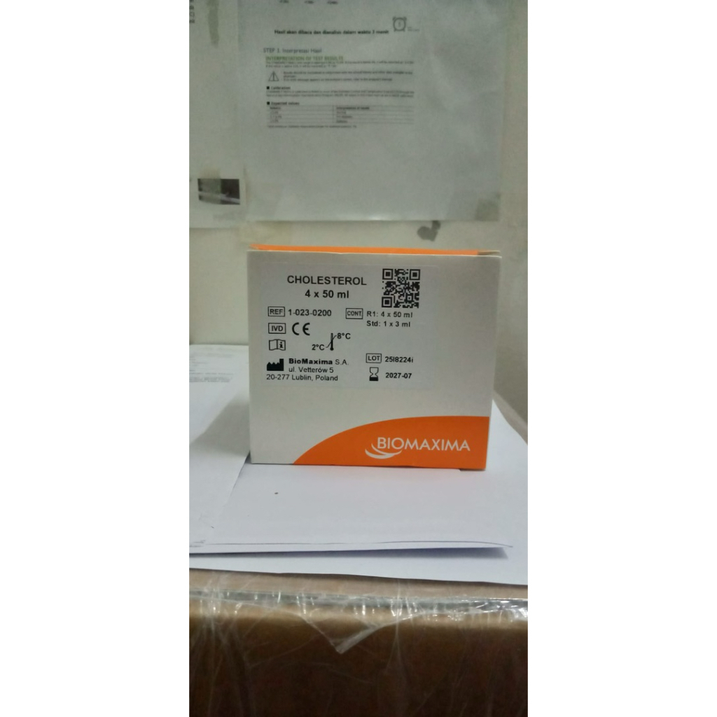 Reagen Biomaxima Cholesterol total eceran 1 box isi 4x50 ml ed Juli 2027