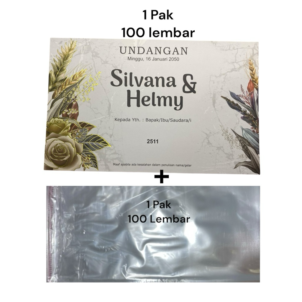1 Pak Erba 2511 + 1 Pak Plastik Opp (gratis File Setting )Blangko Undangan Erba Blangko Kosong Set P