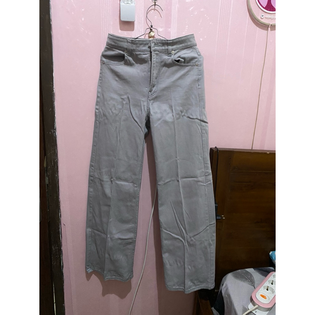 celana jeans warna abu divided hnm extra wide