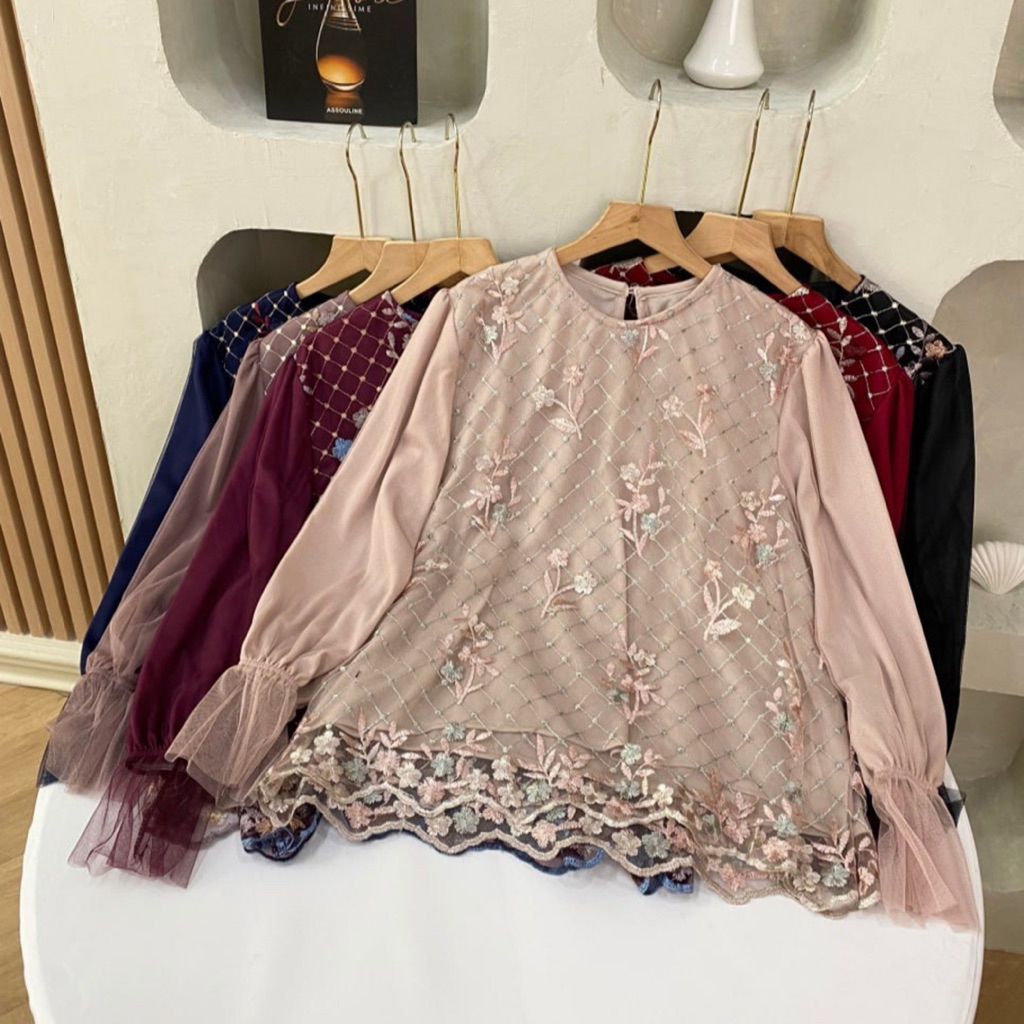 LEYA TILE BLOUSE | Blouse Formal | Blouse Wanita | Atasan Lace | Tile Blouse