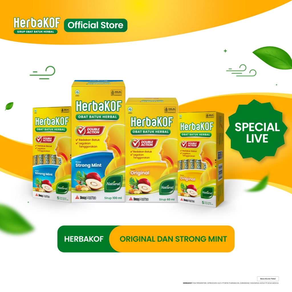 [Special Live] Herbakof Sirup | Obat Batuk Herbal Anak Dewasa Tenggorakan Gatal Kering Berdahak