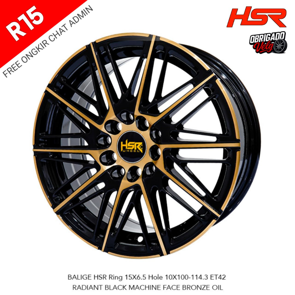 Velg Mobil R15 untuk Jazz Innova Rush Sienta Veloz Brio Agya - Pelek Ring 15 Two Tone HSR BALIGE