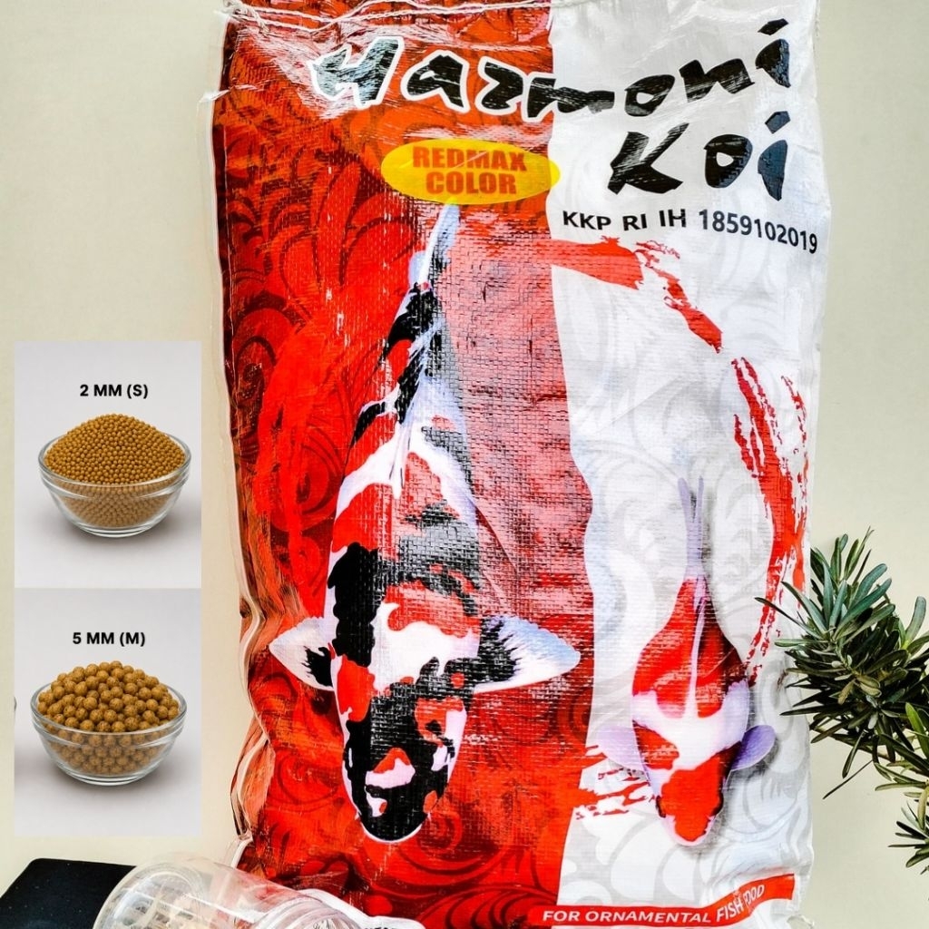 Pakan Koi Harmoni 10kg 5mm RedMax Color - Pakan Untuk Memperkuat Pigmen Warna Air