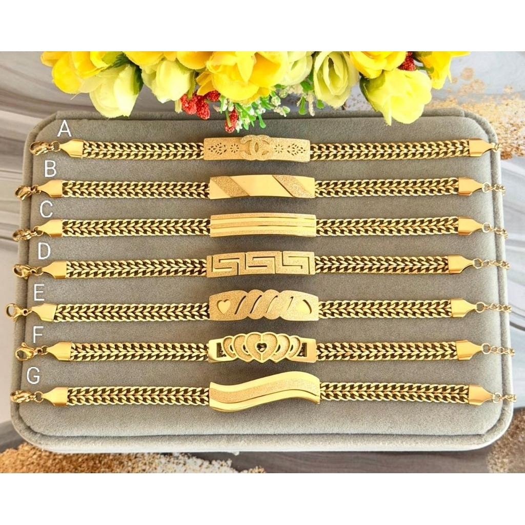 Gelang plat titanium rantai kecil