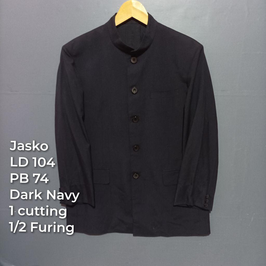JASKO pria warna dark navy setengah furing second / jas bekas pakai