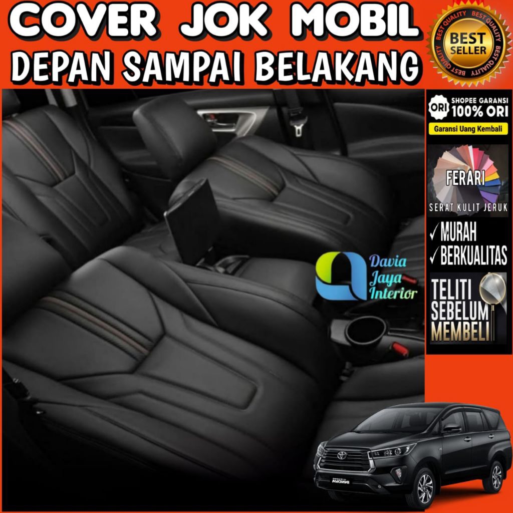 sarung jok 3 baris mobil innova reborn 2016 - 2026 Reborn tipe G tipe V full set depan belakang