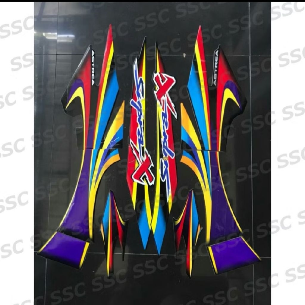 STIKER STRIPING LIST STIKER BODI HONDA SUPRA-X LAMA SUPRA X 100 TAHUN 2004 ORIGINAL