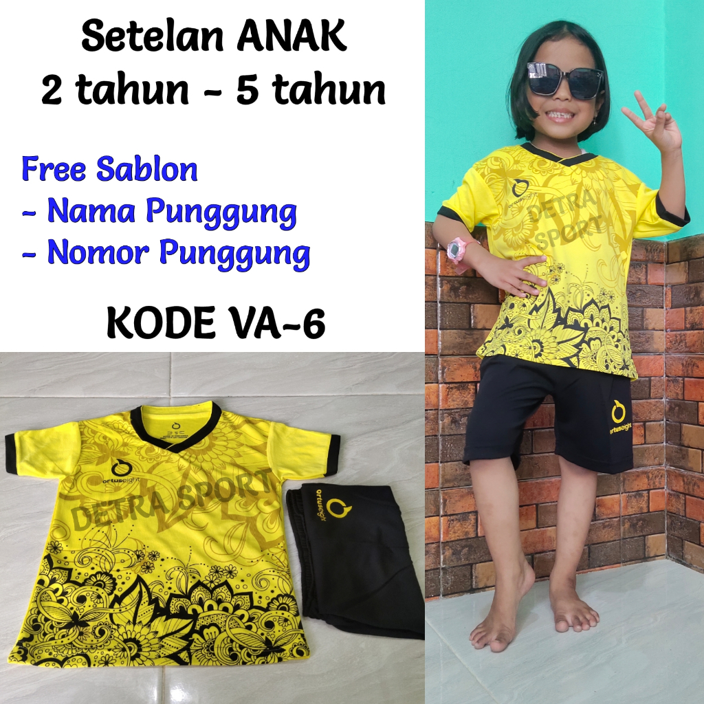 Setelan Jersey Olahraga Anak 2 tahun sampai 5 tahun Bisa Untuk Kado Ulang Tahun