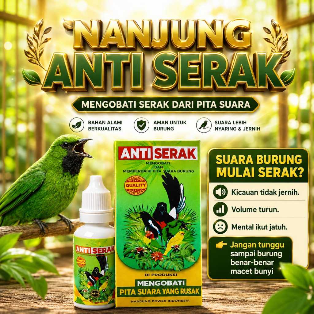 OBAT ANTI SERAK BURUNG - VITAMIN ANTI SERAK BURUNG - OBAT BURUNG SERAK SUARA - VITAMIN AGAR CEPAT PU