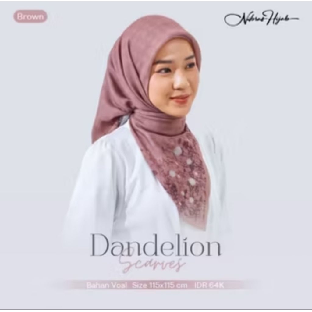 NIBRAS - DANDELION SCRAF / HIJAB MOTIF NIBRAS / HIJAB SEGIEMPAT
