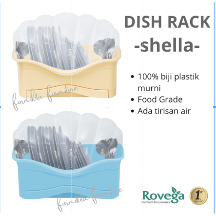 RAK PIRING PLASTIK ROVEGA SHELLA / TEMPAT PIRING GELAS SENDOK