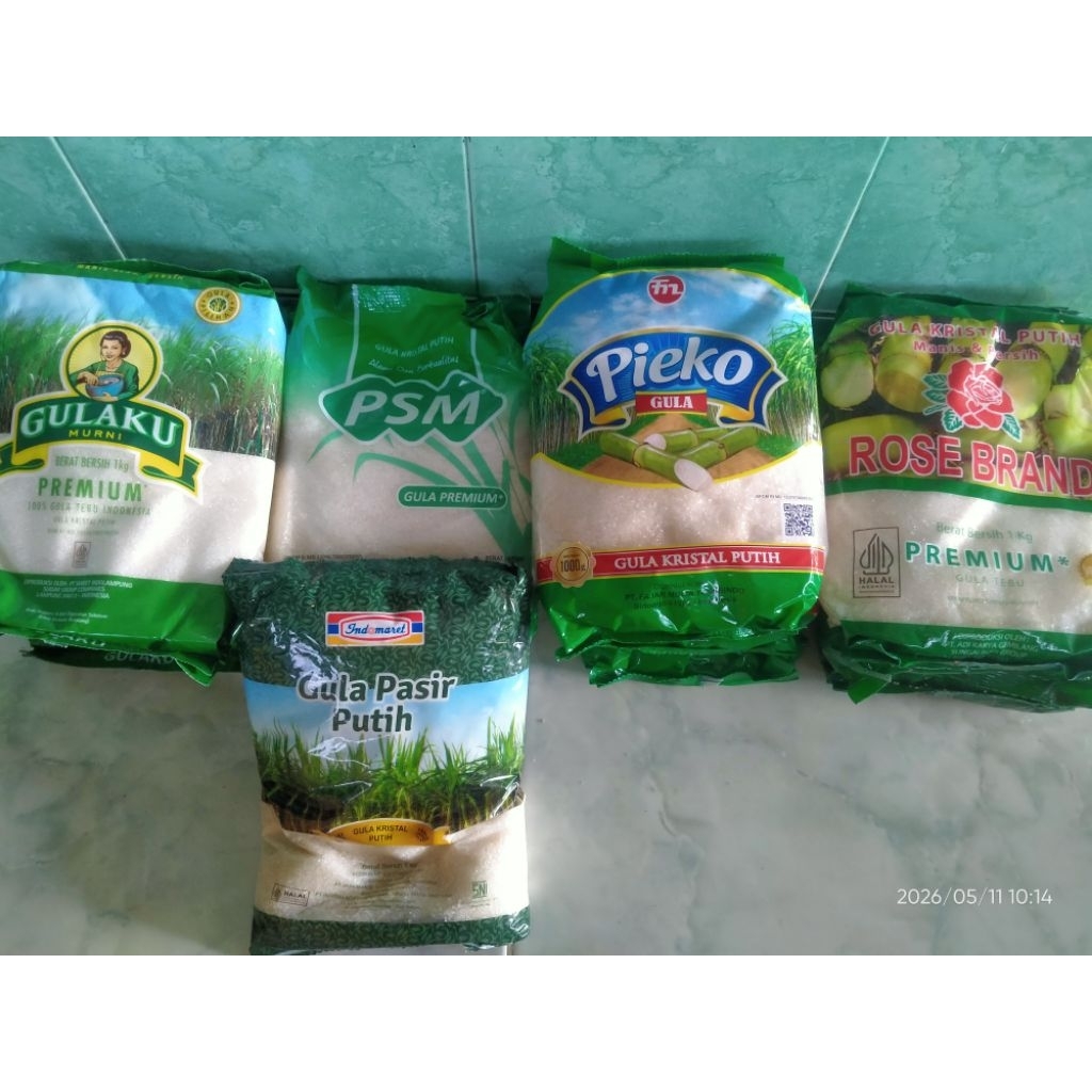 [COD) Gula Pasir Premium1kg, Gula kemasan 1kg GULAKU dan ROSEBRAND