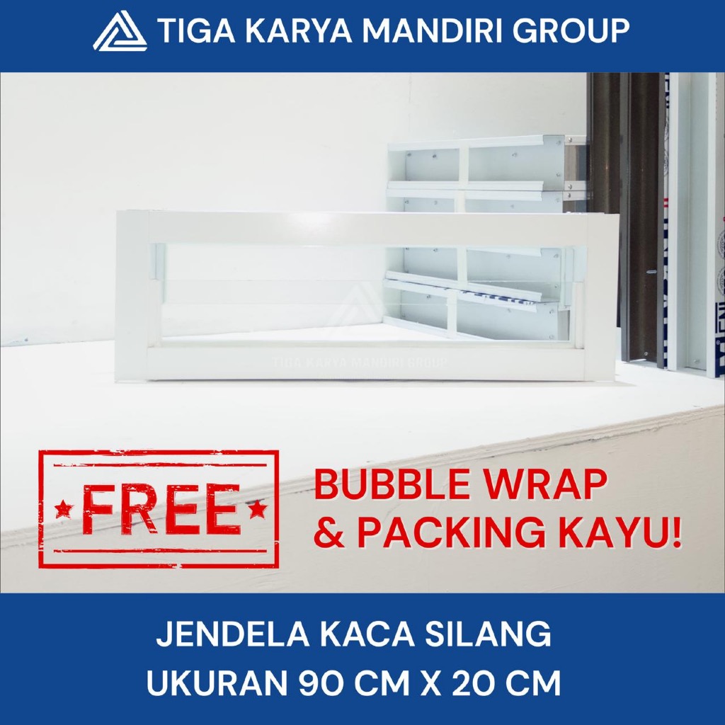 KACA ZIG ZAG Aluminium Model Minimalis 90 X 20 CM / KACA SILANG  Boven uk 90 X 20 CM | Ventilasi Dap