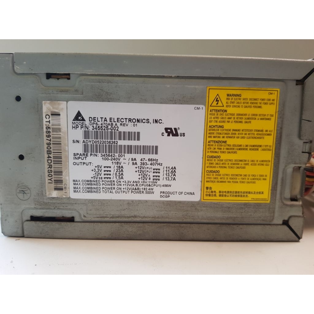 PSU Build Up DELTA ELECTRONIC, INC 500Watt