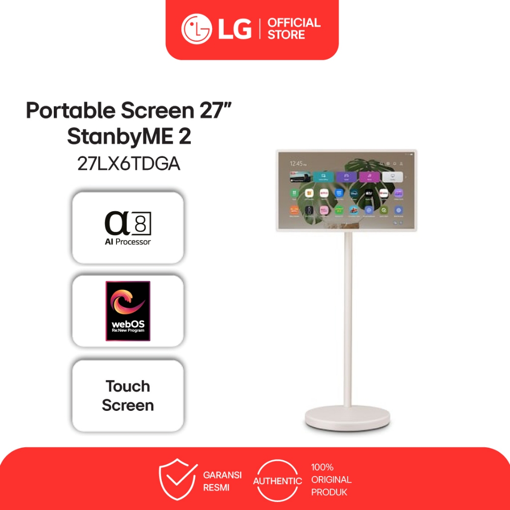 LG StanbyME 2 Super Portable Touch Screen 27 inch 4 Hours of Playback - 2025 iF Design Award Winner 