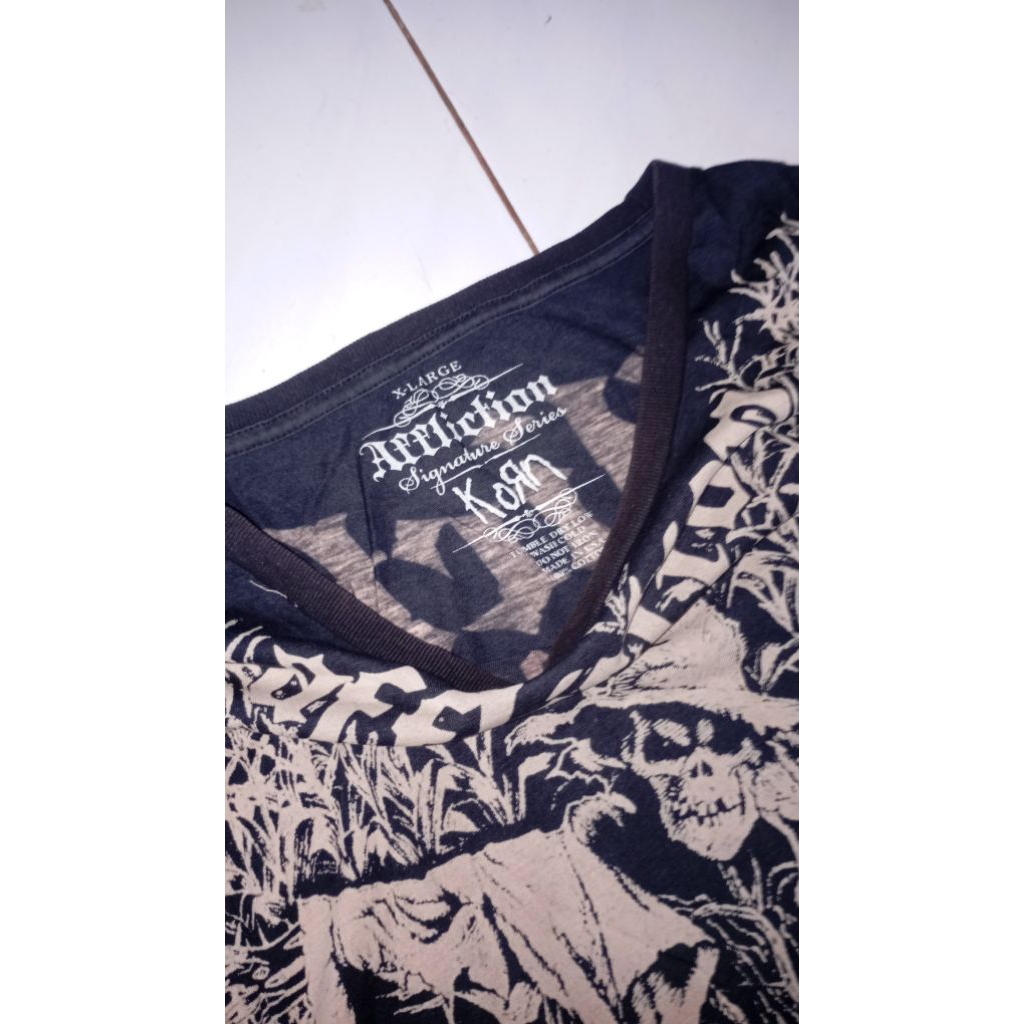T-shirt affliction x korn kaos grunge y2k gothic emo alt