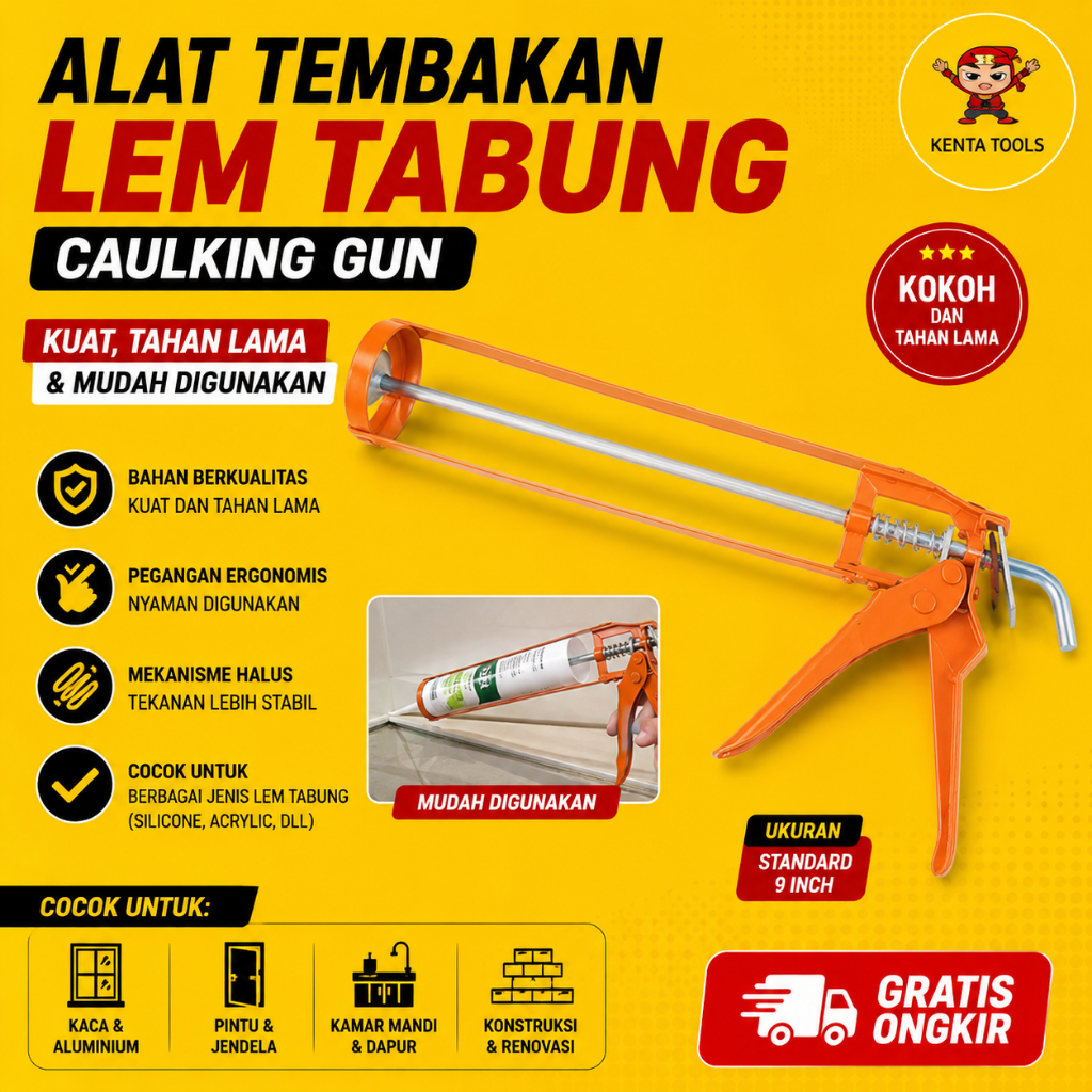 Coulking Lem PVC / Alat Sodok Lem Silikon Tabung Silicone Sealant