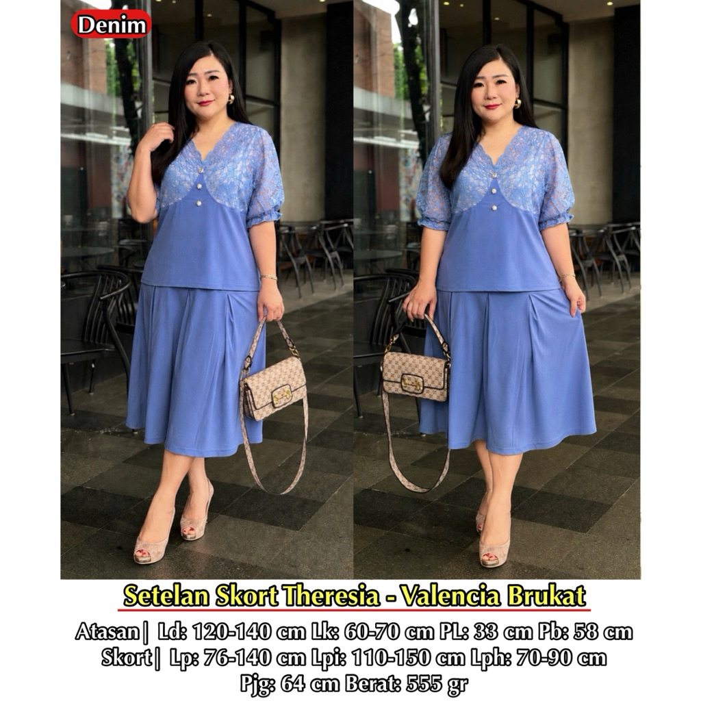 FINA BIGSIZE - ( THERESIA SETELAN SKORT ) SETELAN SKORT WANITA JUMBO BIGSIZE