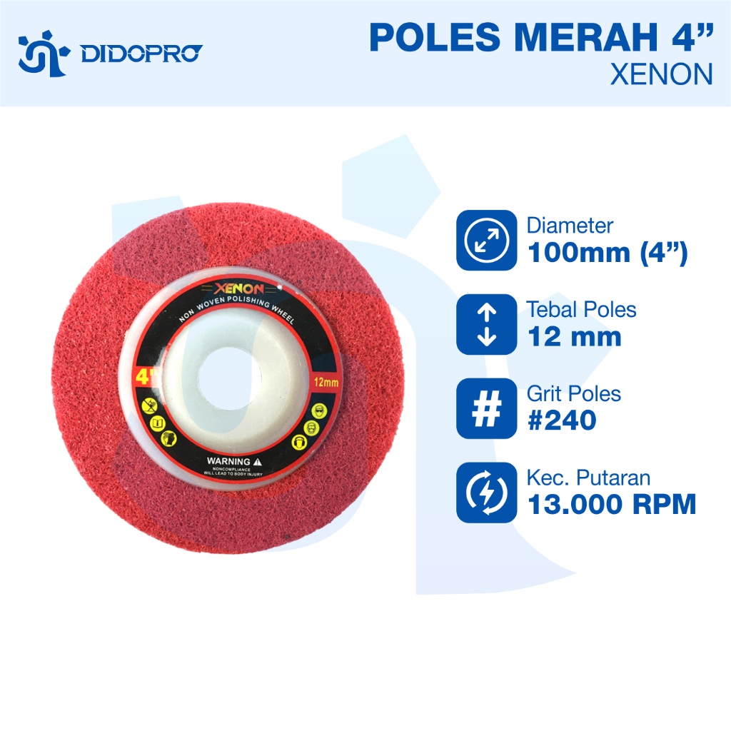 Grinda Poles Bahan Non Woven / Polishing Non Woven untuk Batu, Stainless, dll