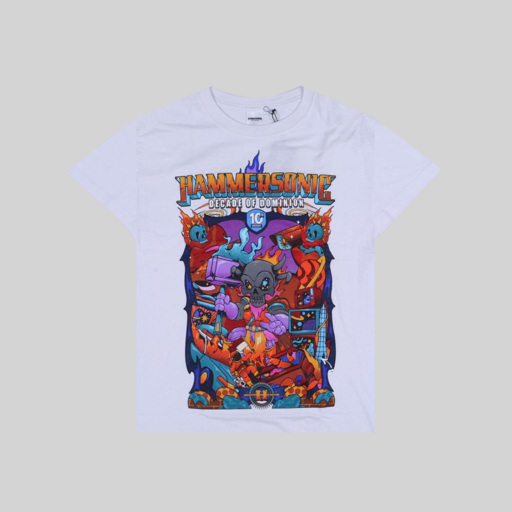 Tshirt HAMMERSONIC - HAMMERSONIC FEST 2026 WHITE - Kaos Band Reguler Original Merchandise