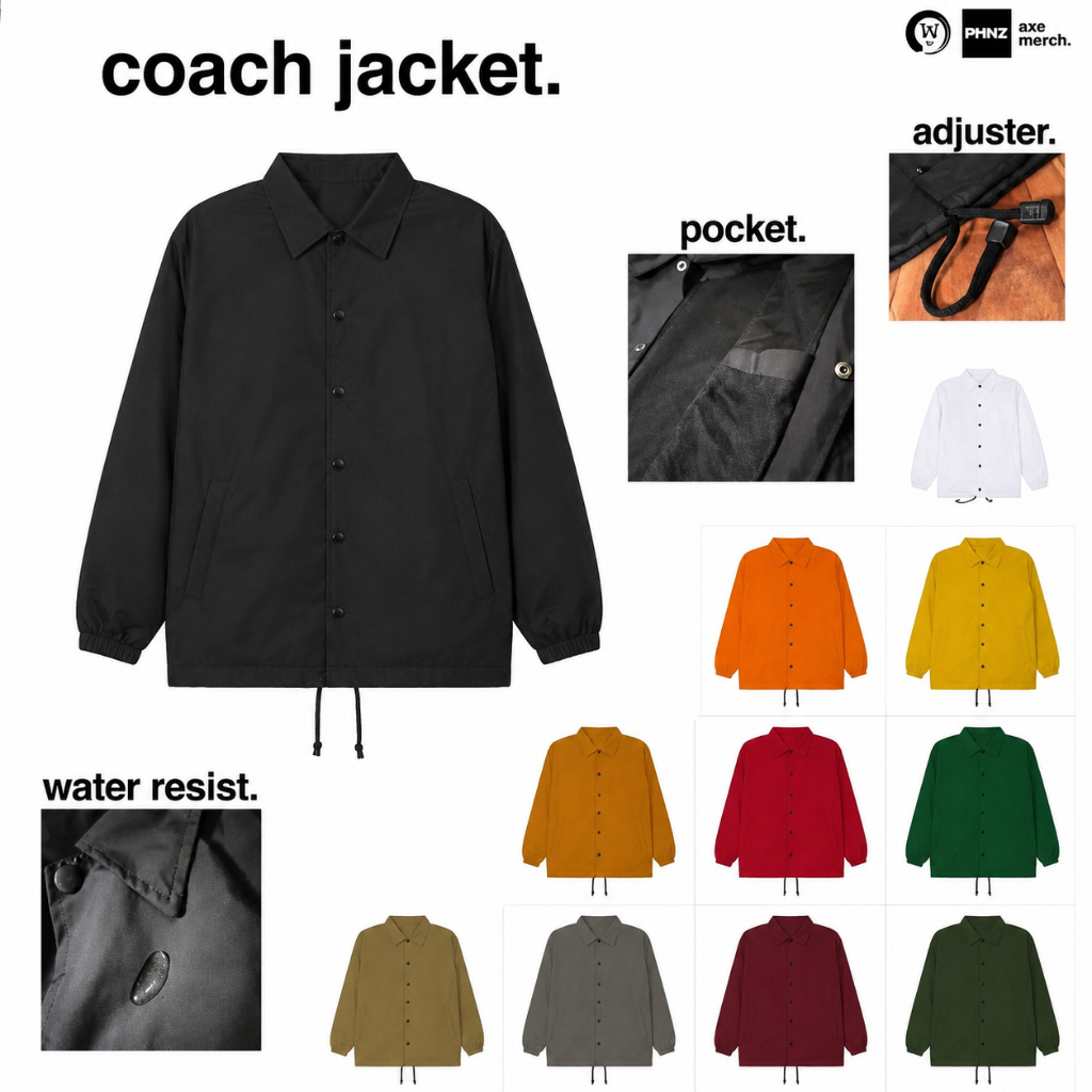 JAKET COACH WINDBREAKER TASLAN WATERPROOF PRIA DAN WANITA POLOS PREMIUM MURAH
