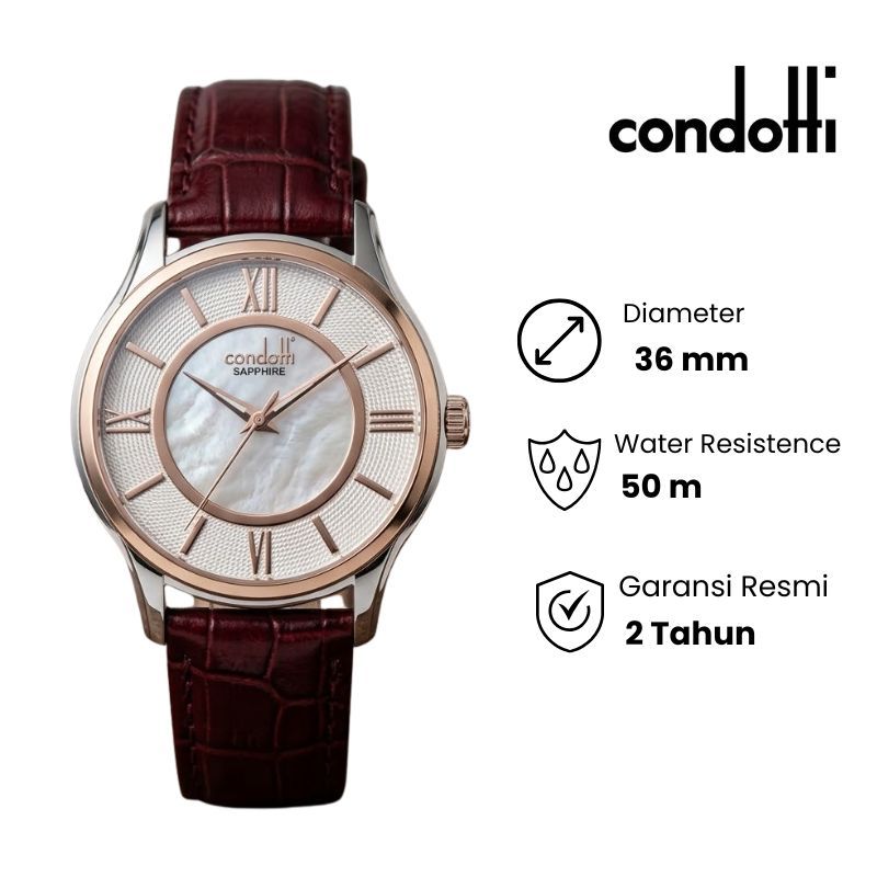 Jam Tangan Wanita Condotti Ladies Callisto CNL70008-SRG02-L28