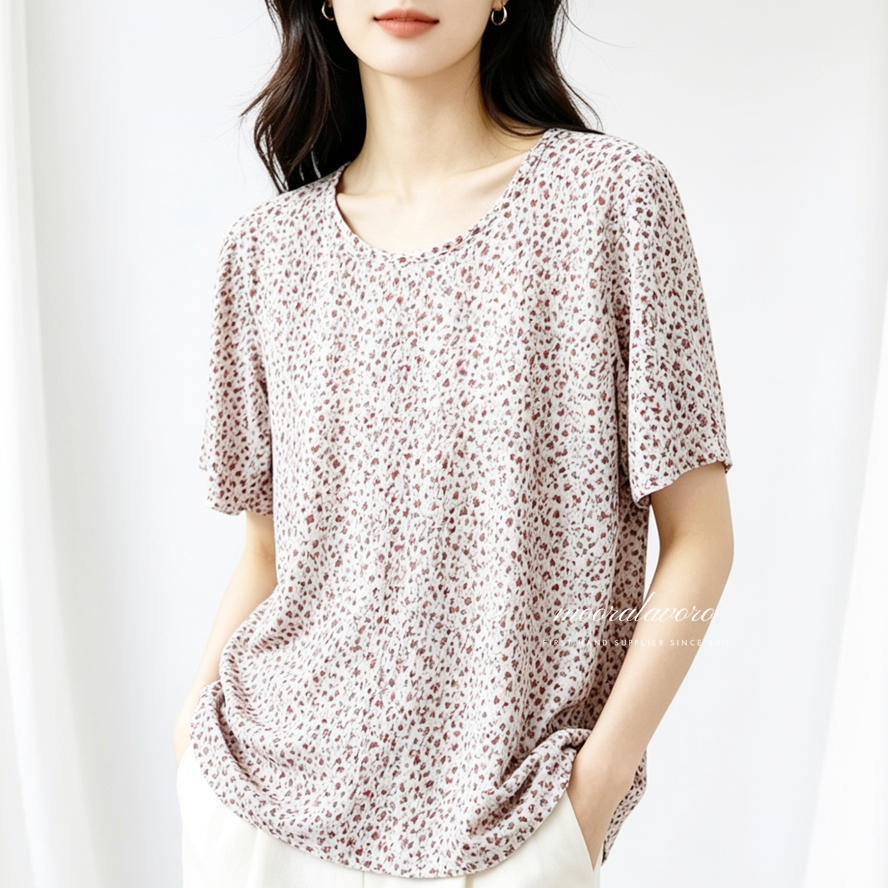 PRIM CLASSY FLORAL PLEATS LOOSE TOP KOREAN STYLE READY BANGKOK PREMIUM COLLECTION BKK