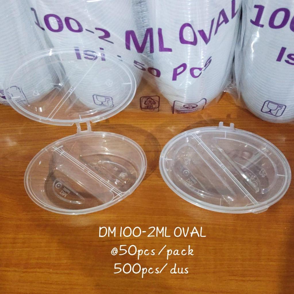 Thinwall Sauce Cup DM 100-2ML Oval - Wadah Saos Sekat - 500pcs / KARDUS