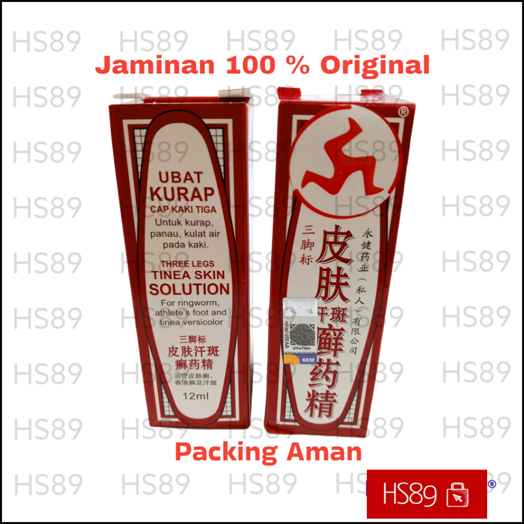 Obat Kurap Cap Kaki Tiga Cair 12ml Merah Asli
