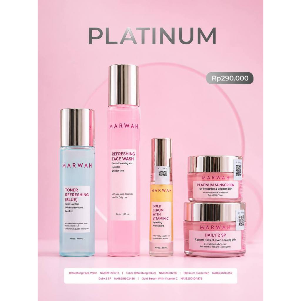 Marwah Skincare Paket Platinum Krim Wajah Sensitif