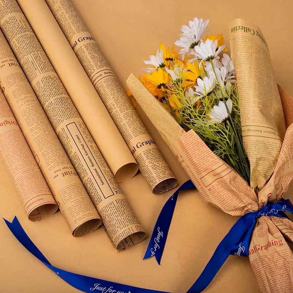 KERTAS CELLOPHANE KERTAS TRANSPARAN DENGAN MOTIF (POLOS COKLAT) KORAN YANG DIGUNAKAN UNTUK MEMBUNGKU
