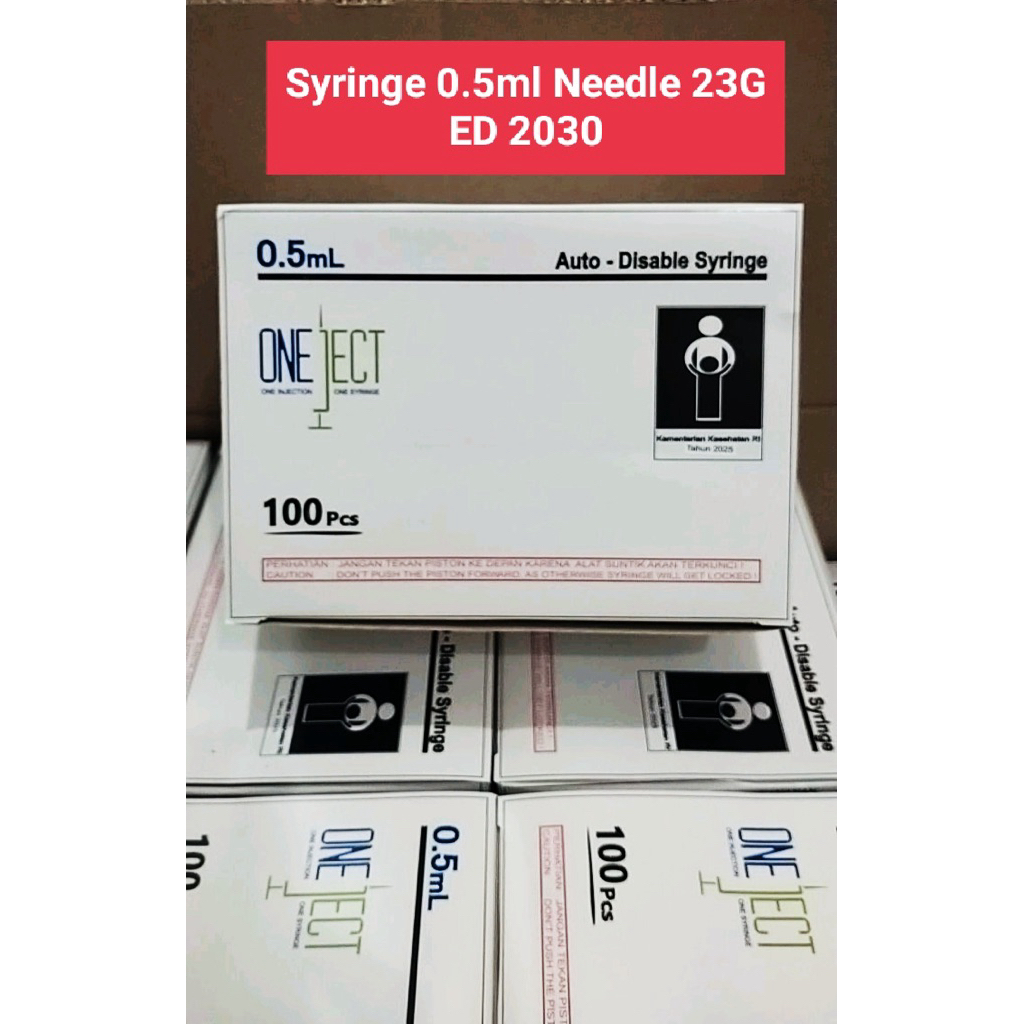 ONEJECT SAFEJECT 0,05 ML  0,5ML SPUIT SYRINGE ONE JECT 0,5ML/CC JARUM SUNTIK - SPUIT ONEJECT isi 100