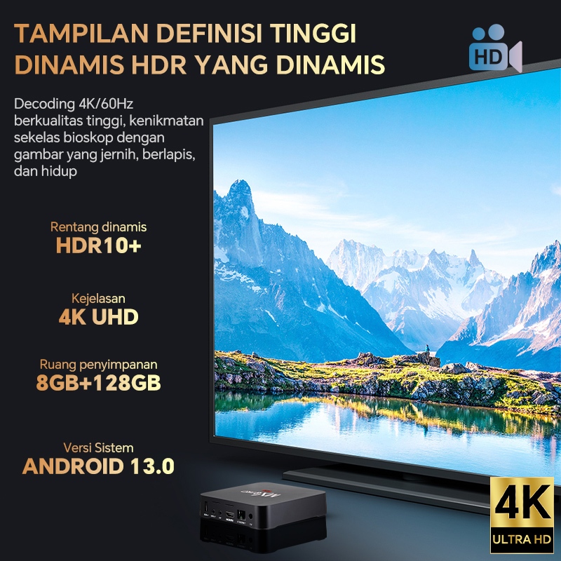 Hot Sale Terbaru Mix.Suara Dual Band 2.4G/5G Wifi Android Tv Box Ram 8Gb Rom 128Gb Advanced Indihome