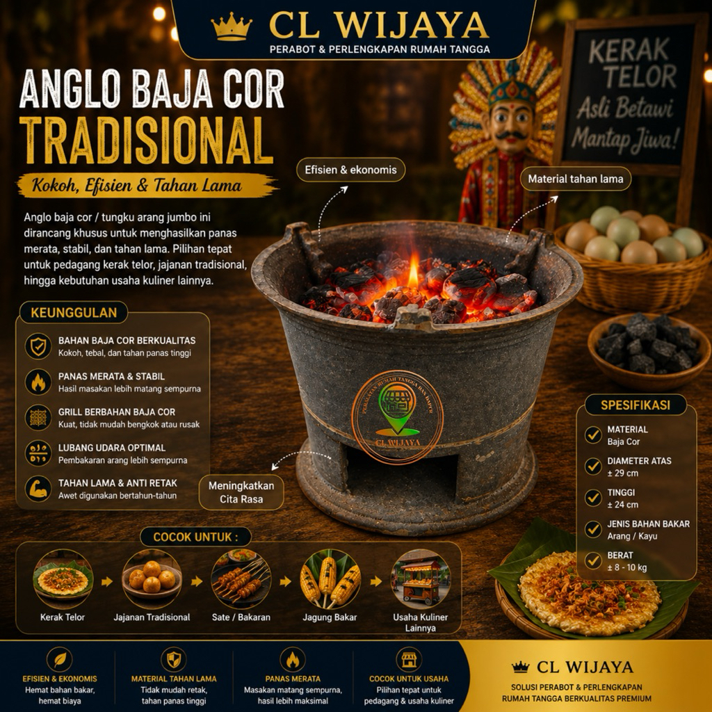 Anglo Besi Baja Cor Diameter 26-31 Cm
