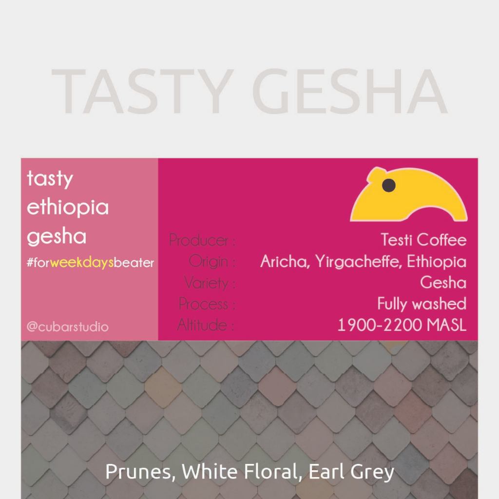 Tasty Ethiopia Gesha - Fully Washed Geisha Arabica Coffee Beans | 18 gram single dose from Cubar Stu