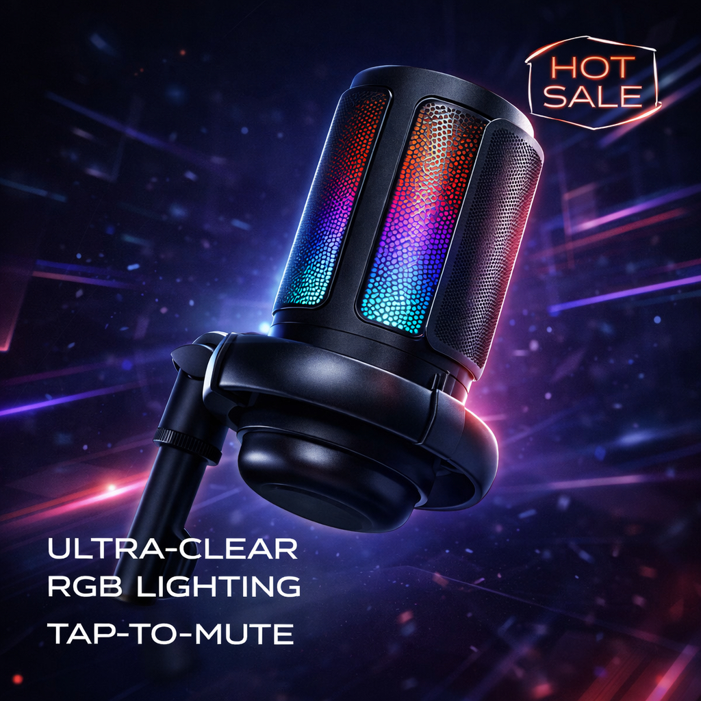Microphone Condenser USB Type-C RGB ME6S untuk Live Streaming Podcast Gaming Recording PC Laptop