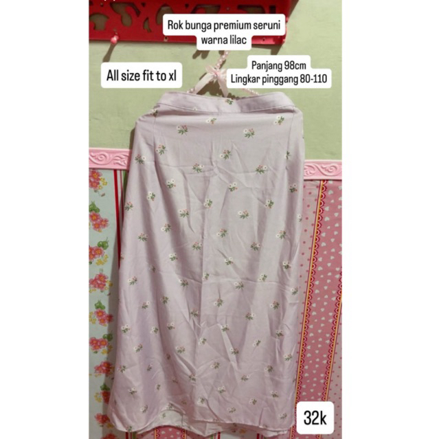 rok bunga premium seruni warna lilac