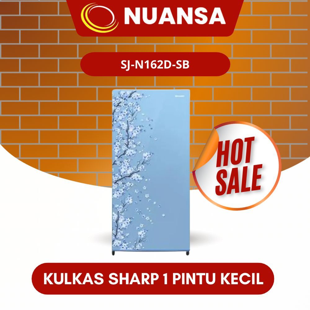 SHARP KULKAS 1 PINTU SJN162DSB 128L/SJN-162DSB/SJN 162DSB/LOW WATT MURAH/100% ORIGINAL/BERGARANSI RE